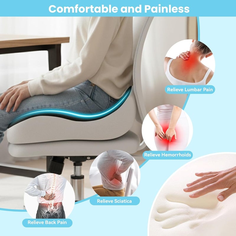 OVRST Seat Cushion,Office Chair Memory Cushion, Ergonomic Design, Relieve Sciatica and Long-Term Sitting Pain, Suitable for desks, car Seats, Games, wheelchairs - Image 5